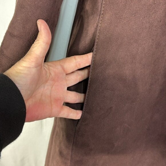 Sawyer of Napa Brown, Mandarin collar, shearling full length coat vintage - Picture 5 of 13